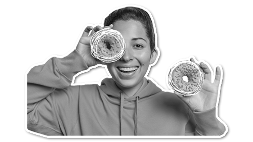 women with doughnuts