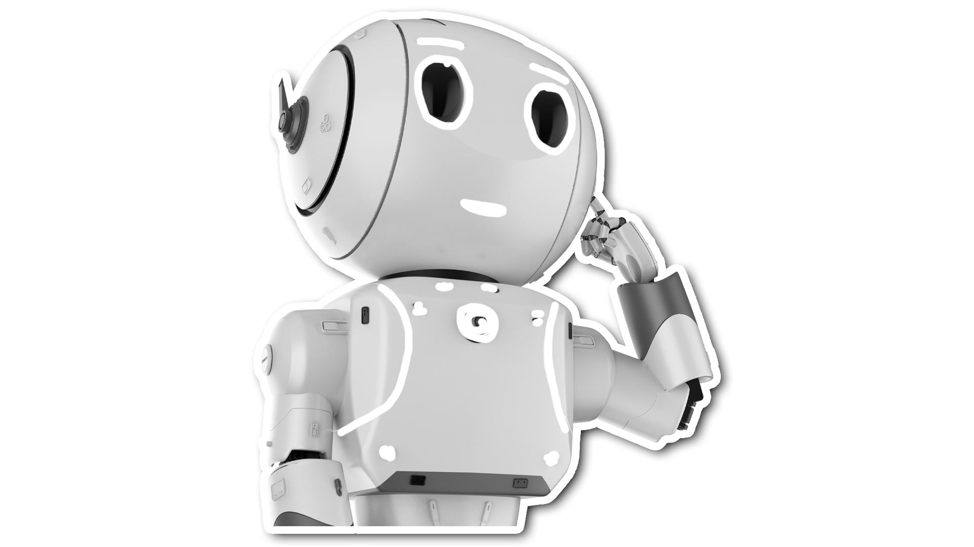 robot with hands on head